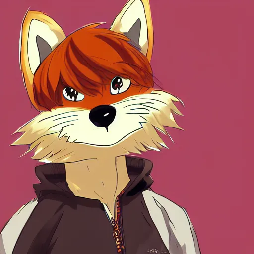 Prompt: Anime manga art of an anthropomorphic furry fox character, furry fandom, digital art, furry art, trending