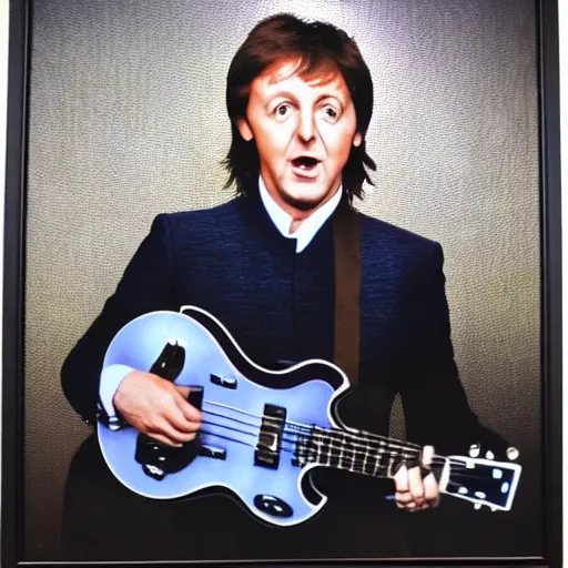 Image similar to a museum portrait of Paul McCartney, 8k, high definition, highly detailed, photo-realistic