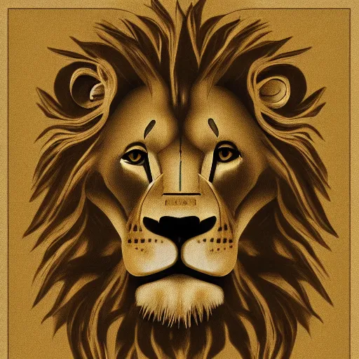 Image similar to lion in the style of anonymous