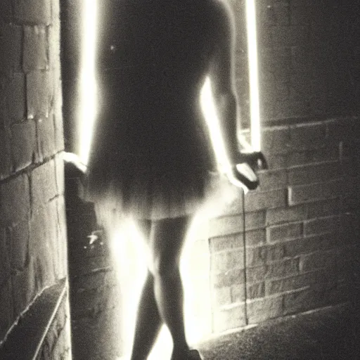 Prompt: foggy neon night, sayaka isoyama leaning back against a wall in a black minidress smoking a cigarette outside a neon lit entrance, 1 9 7 0 s, intricate, moody, tasteful, intimate, highly detailed, short focus depth, artgerm, daido moriyama