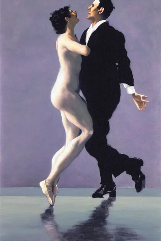 Prompt: dance in the city by rodin painted by jack vettriano, photorealistic