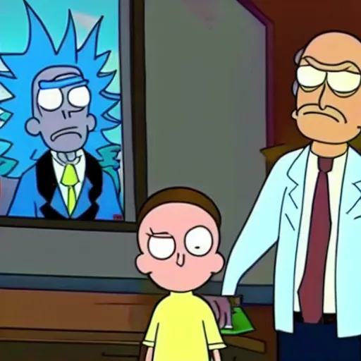 Image similar to stan lee cameo in rick and morty