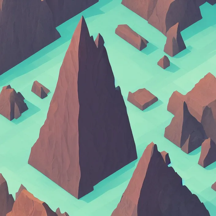 Image similar to isometric view of a giant floating triangular monolith in a valley by james gilleard, textured, detailed, beautiful, 8 k wallpaper