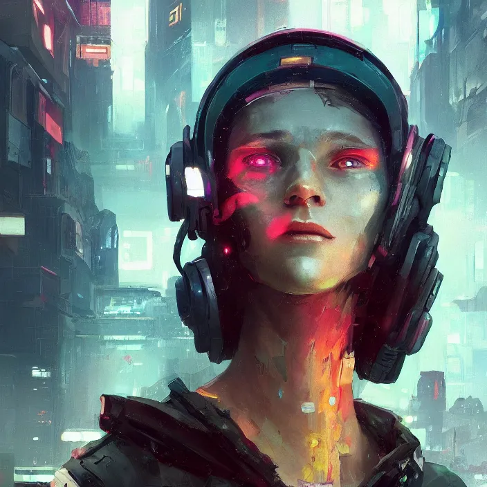 Prompt: a beautiful portrait painting of a cyberpunk girl by sergey kolesov and pascal blanche and sam yang and greg rutkowski, in style of colorful comic. symmetry, hyper detailed. octanev render. trending on artstation