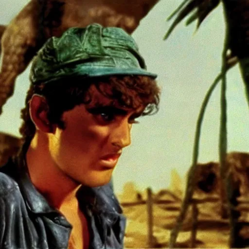 Image similar to a film still of young Joseph Joestar from Battle Tendency in Raiders of the Lost Ark(1981)