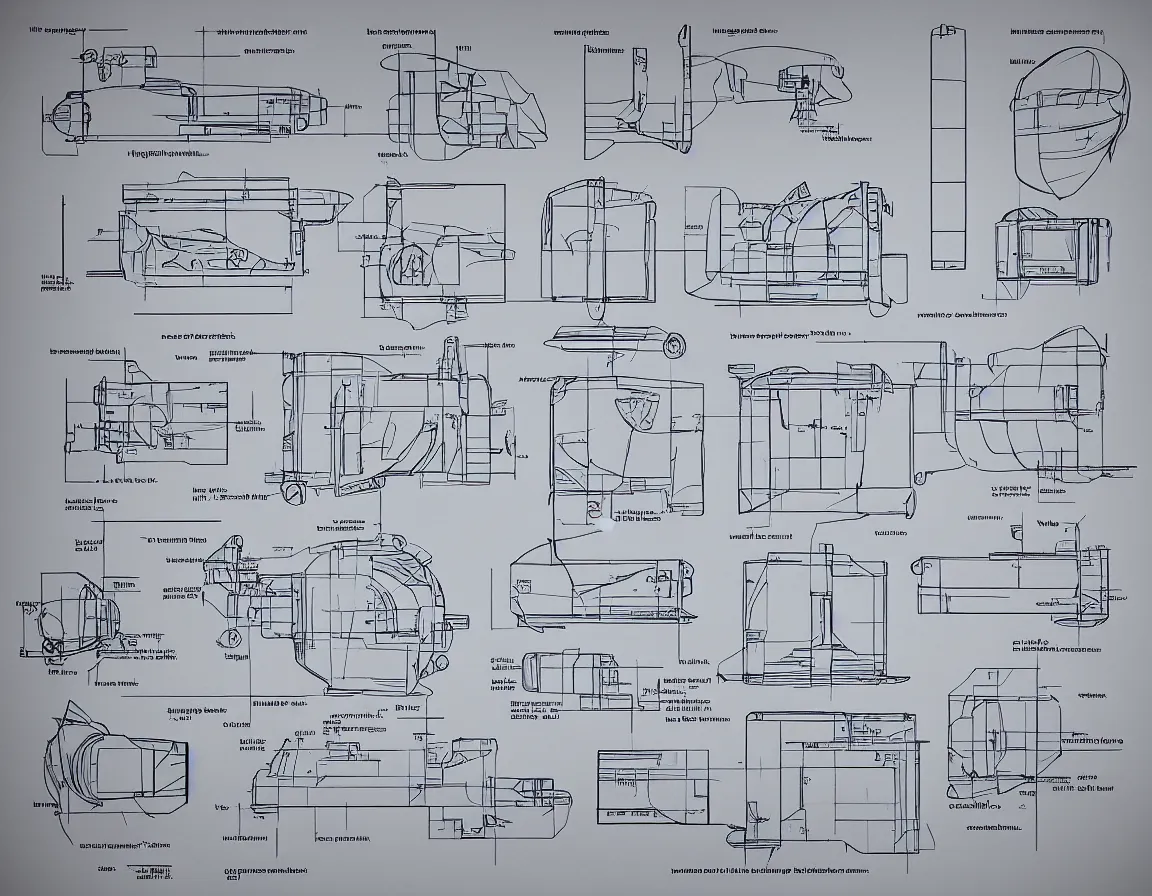 Image similar to instructions how to build a spaceship, ikea instructions, blueprint, plans