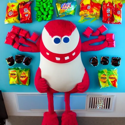 Image similar to big fat monster made out of candy