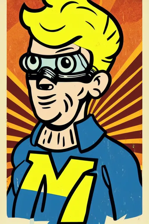 Image similar to fallout 7 6 retro futurist illustration art by butcher billy, sticker, colorful, illustration, highly detailed, simple, smooth and clean vector curves, no jagged lines, vector art, smooth andy warhol style