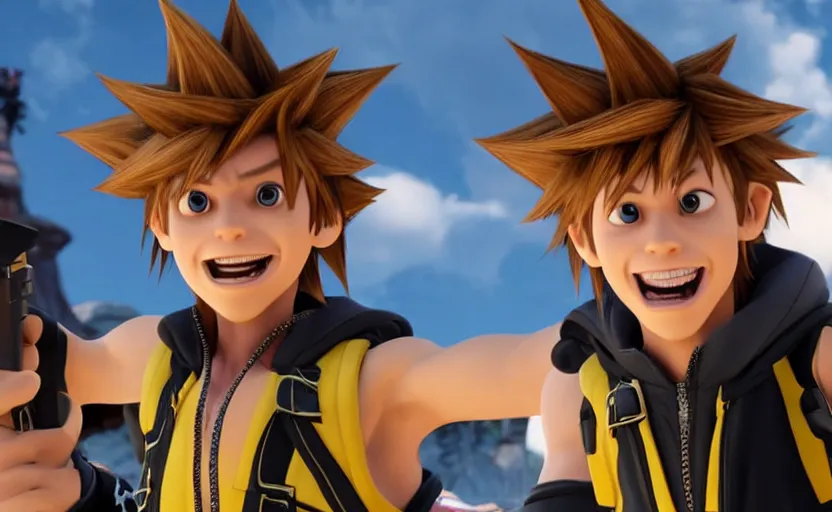 Image similar to Willem Dafoe as Sora in 'Kingdom Hearts: Fate of Light' (2017), movie still frame, oscar nominated cinematography, volumetric lighting, 8k resolution