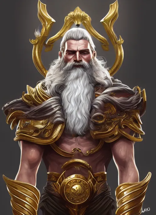 Image similar to a highly detailed illustration of zeus, intricate, elegant, highly detailed, centered, digital painting, artstation, concept art, smooth, sharp focus, league of legends concept art, wlop.