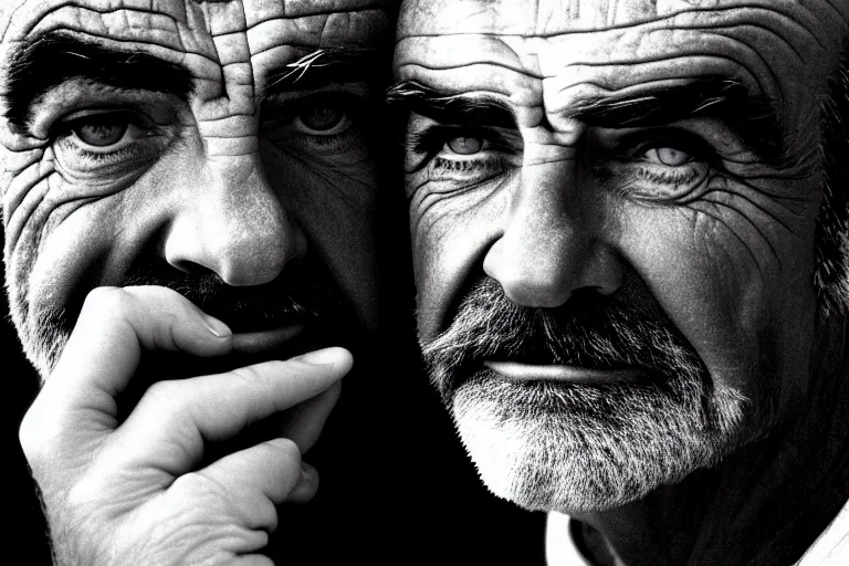 Image similar to Closeup Portrait of Sean Connery, half face, by Steve McCurry, supersharp, crisp, 8K, award winning portrait