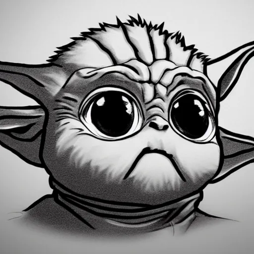 Prompt: kawaii yoda, 2d, lineart, trending on deviantart