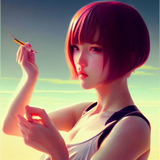 Prompt: cute girl by ross draws, point of view kissing towards the camera by ilya kuvshinov, point of view, rtx reflections, octane render 1 2 8 k, extreme high intricate details by wlop, digital anime art by tom bagshaw