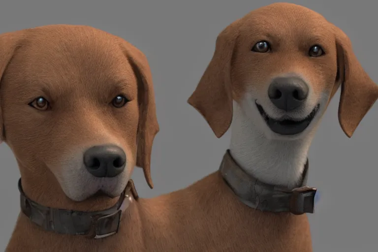 Prompt: a doggoanddoggy 1 2 3 - ghopply crossbreed, rendered by antoine verney - carron and j. lesaffre, trending on artstation, 4 k, 8 k, artstation 3 d render, artstation 3 d, artstation graphics, artstation lighting