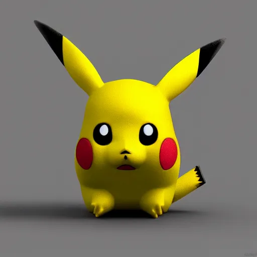 Image similar to a pikachu by studio ghibli, 3 d render, realistic