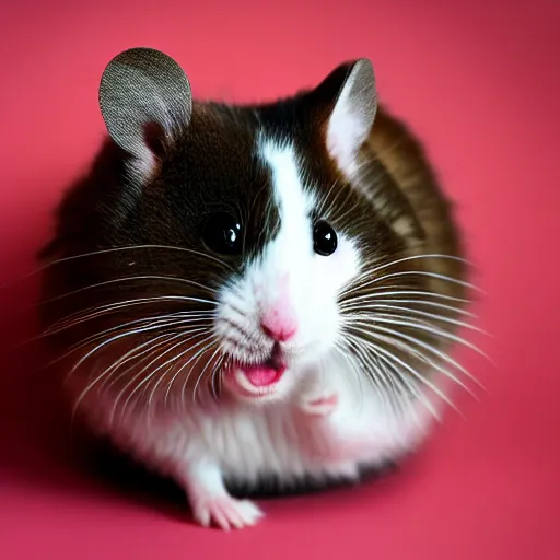 Prompt: a feline hamster - cat - hybrid, animal photography