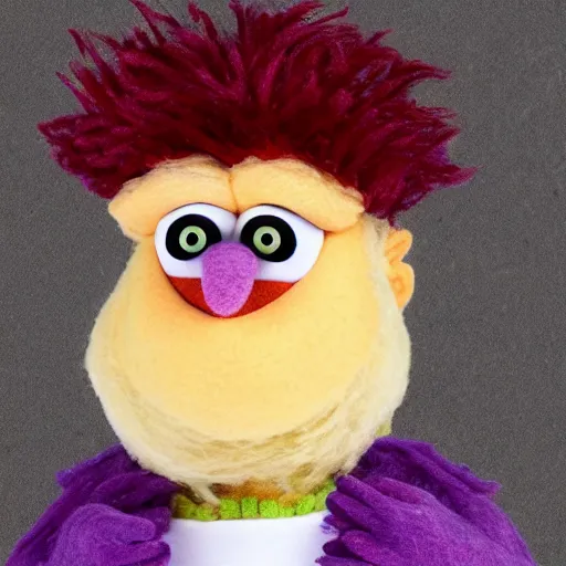 Image similar to as a muppet. highly detailed felt. hyper real photo. 4 k.