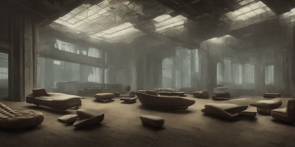 Prompt: furniture designs in the style of blade runner, 3d render, unreal engine, interior design, Les Edwards, Zdzislaw Beksinski, Carl Gustav Carus, John Harris, Michal Karcz, Zhang Kechun, Mikko Lagerstedt, Scott Listfield, Steven Outram, Jessica Rossier.