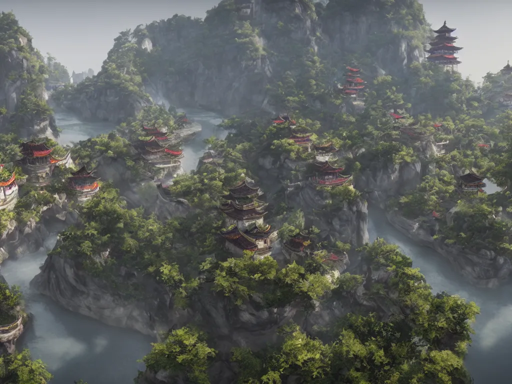 Image similar to china, hyperrealistic, 4 k, unreal engine, highly detailed, dramatic lighting, magical, beautiful