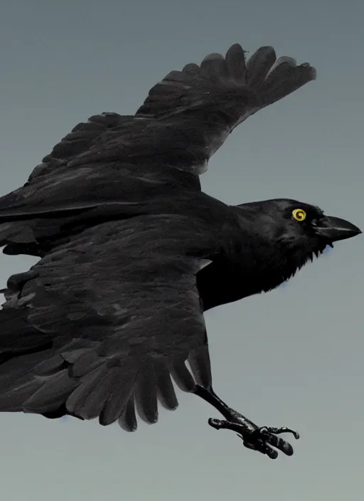 Image similar to a highly detailed ultra realistic photograph of a crow pilot