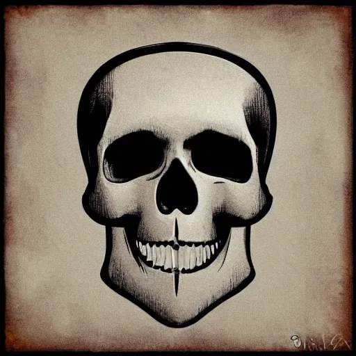Prompt: skull rendered in art - deco style, clean lines