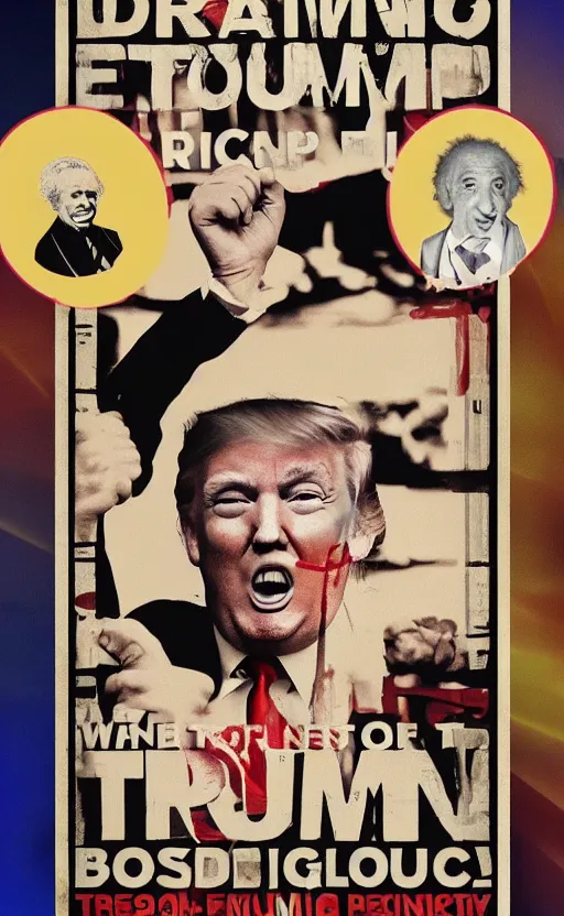 Image similar to poster of donald trump sticking his tongue out like the iconic einstein photo