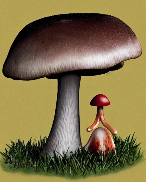 Image similar to a mushroom with arms and legs