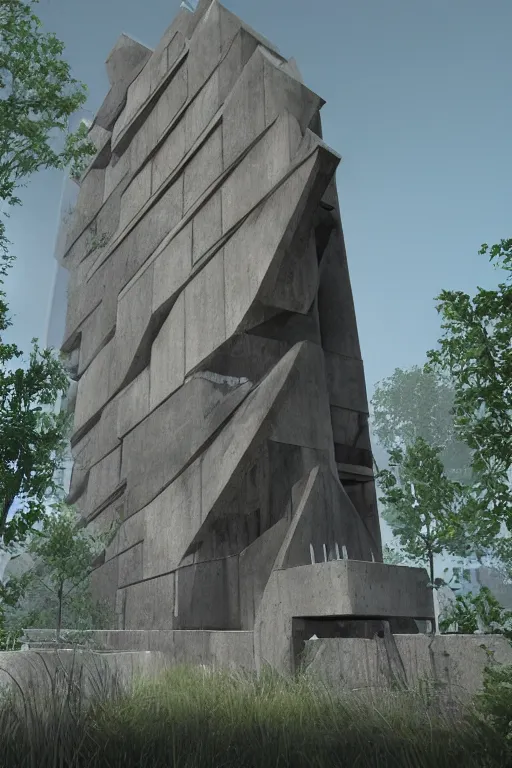 Image similar to brutalism architecture in valheim