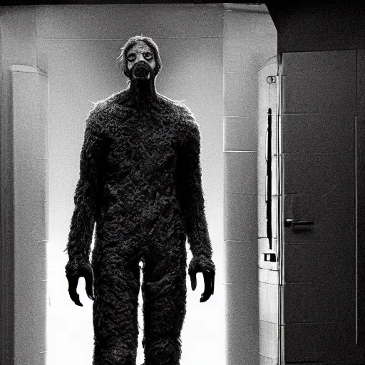 Prompt: photorealistic detailed tall skinny humanoid creature, extremly detailed, black and white, 8 k, realistic, sharp focus, from the movie the thing