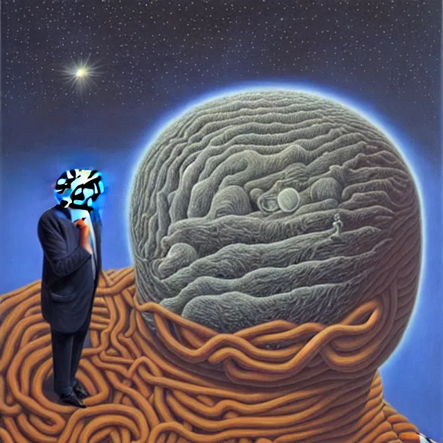 Prompt: an oil on canvas portrait of trump, surrealism, surrealist, cosmic horror, rob gonsalves, high detail