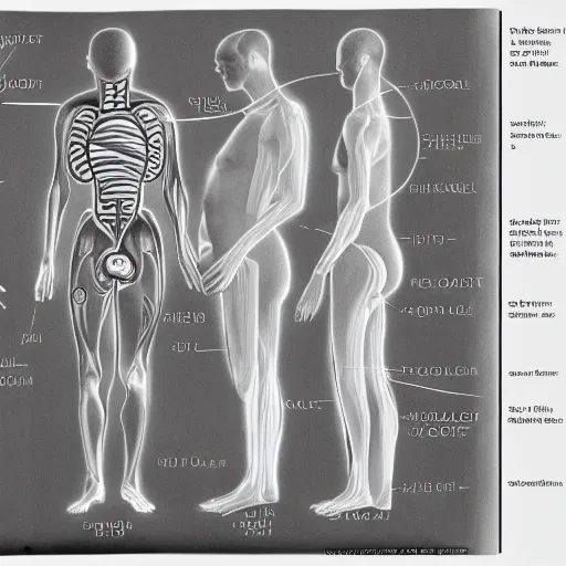 Prompt: the human body, surrealist, cross-section diagram