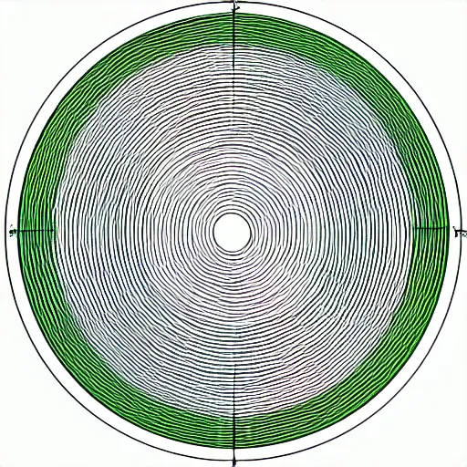 Image similar to large circle encircled by hundreds of smaller circles, coherent, bohr model of an atom