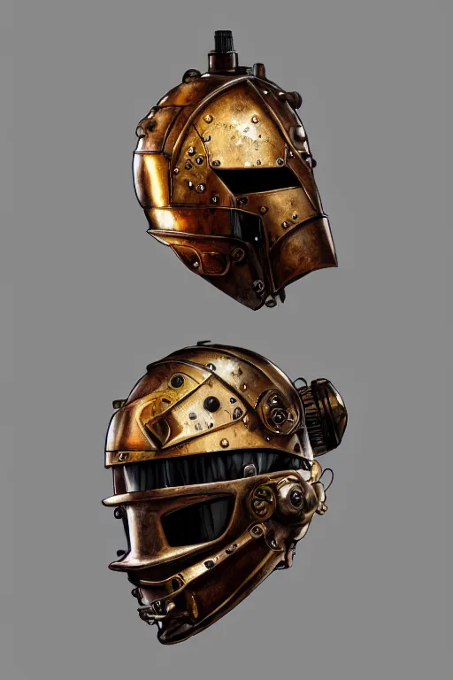 Image similar to steampunk helmet fantasy art mask robot ninja stylized digital illustration sharp focus, elegant intricate digital painting artstation concept art global illumination ray tracing advanced technology chaykin howard and campionpascale and cooke darwyn and davis jack