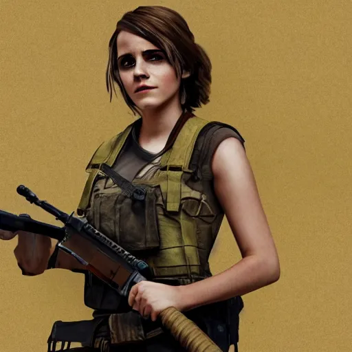 Image similar to Emma Watson a dressed as Catalan Terrorist in CSGO ,hyperrealistic, 8k UHD, studio photography, high quality, high detail, stunning lighting