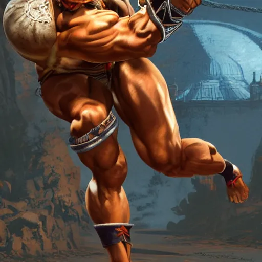 Image similar to jason momoa as dhalsim street fighter, ultra realistic, concept art, intricate details, highly detailed, photorealistic, octane render, 8 k, unreal engine, art by frank frazetta, simon bisley, brom