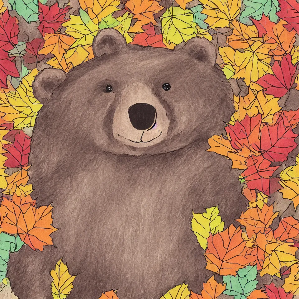 Image similar to autumn bear illustration style