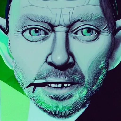 Image similar to thom yorke as yoda from star wars