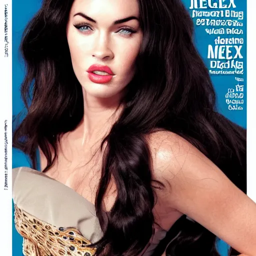 Image similar to megan fox as a fox, humor, magazine