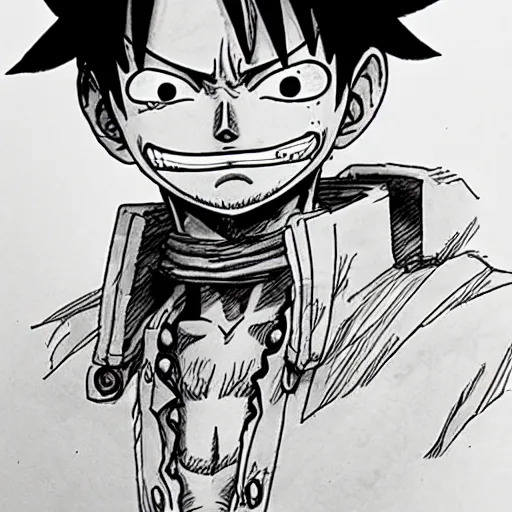 Image similar to luffy by kim jung gi