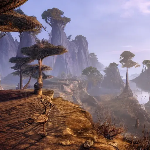 Image similar to telvanni peninsula, morrowind, elder scrolls online chapter, landscape, cinematic, unreal engine, 8 k