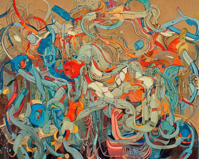 Prompt: this painting http://www.rleveille.com/uploads/8/3/1/7/8317777/682548_orig.jpg as an artwork by James Jean