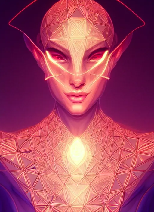 Image similar to symmetry!! mathematical construct, glowing lights!! intricate elegant, highly detailed, digital painting, artstation, concept art, smooth, sharp focus, illustration, art by artgerm