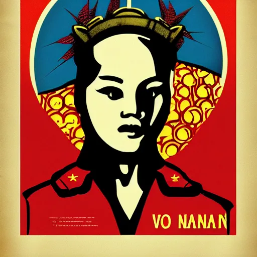 Prompt: Icon representing Vietnam. propaganda poster. pop art. poster. Trending on ArtStation.