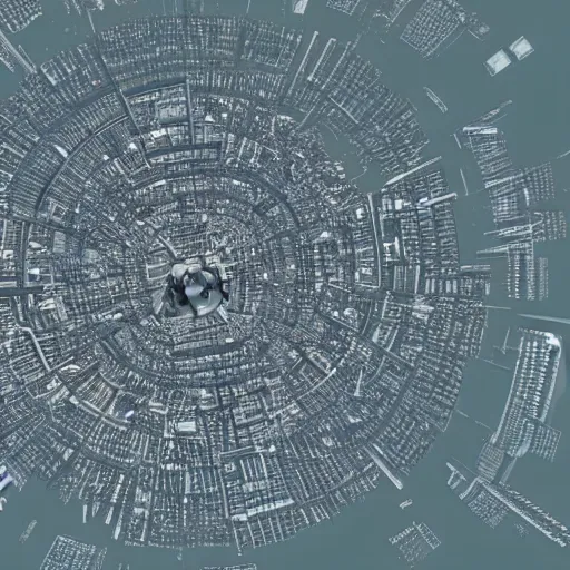 Image similar to a city orbiting the earth