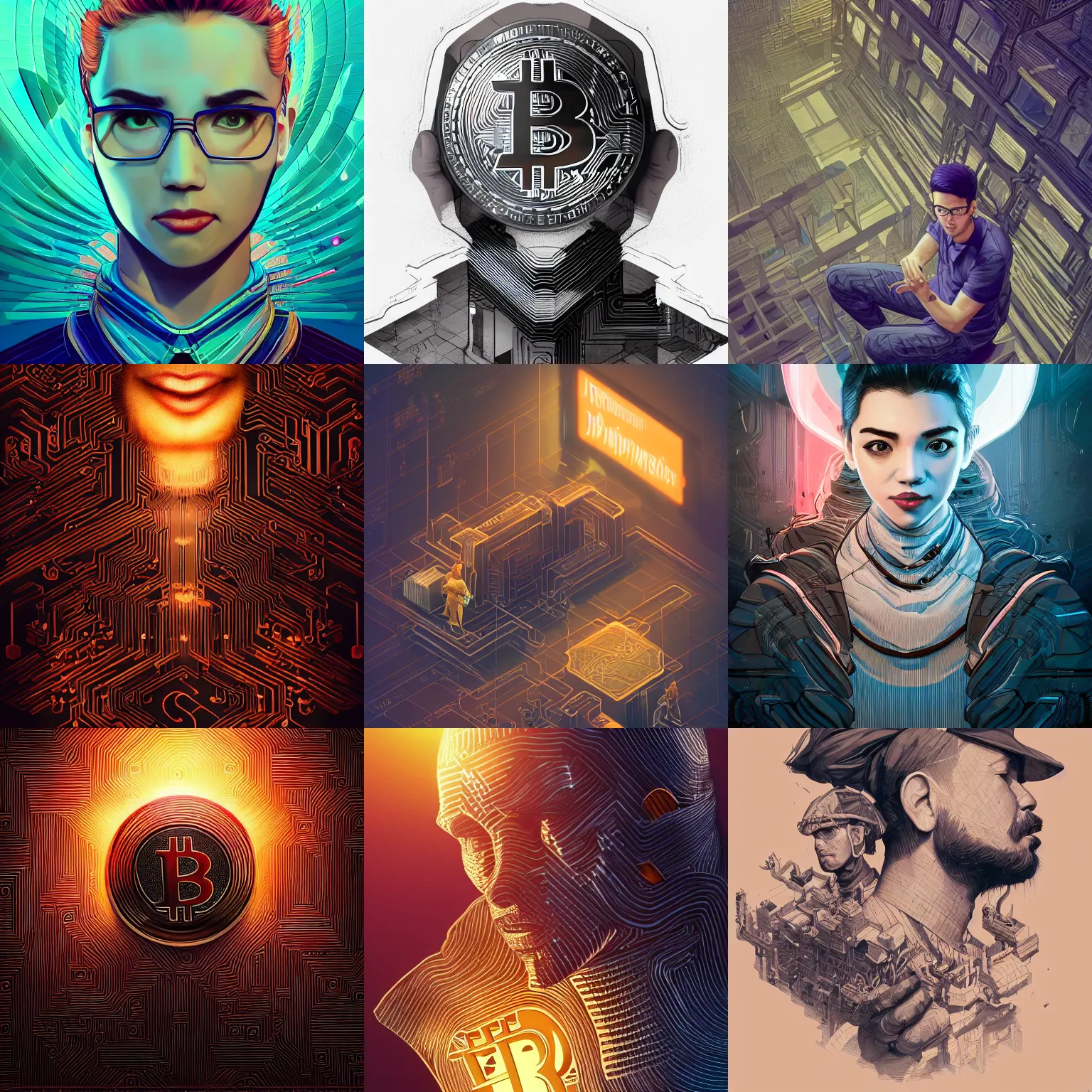 Prompt: portrait isometric drawing, printerest, bitcoin enthusiast, intricate, epic lighting, cinematic composition, hyper realistic, 8 k resolution, unreal engine 5, by artgerm, tooth wu, dan mumford, beeple, wlop, rossdraws, james jean, andrei riabovitchev, marc simonetti, yoshitaka amano, artstation