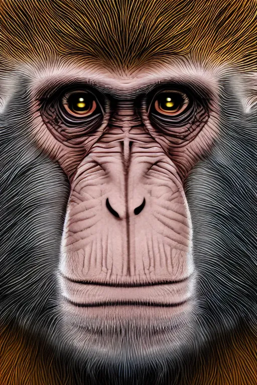 Prompt: monkey putin, symmetrical, highly detailed, digital art, sharp focus, trending on art station