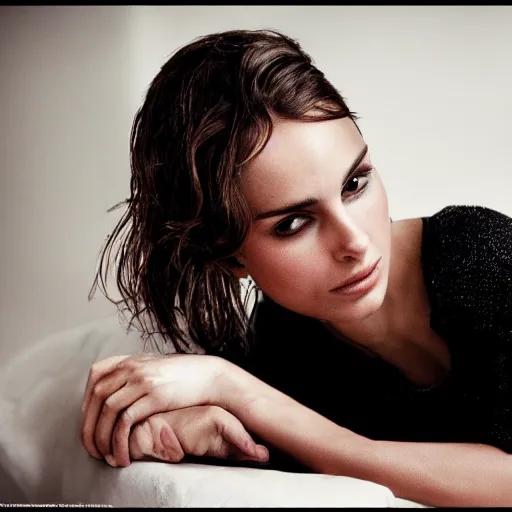 Prompt: Portrait photography of Nathalie Portman, award winning photography by Leonardo Espina