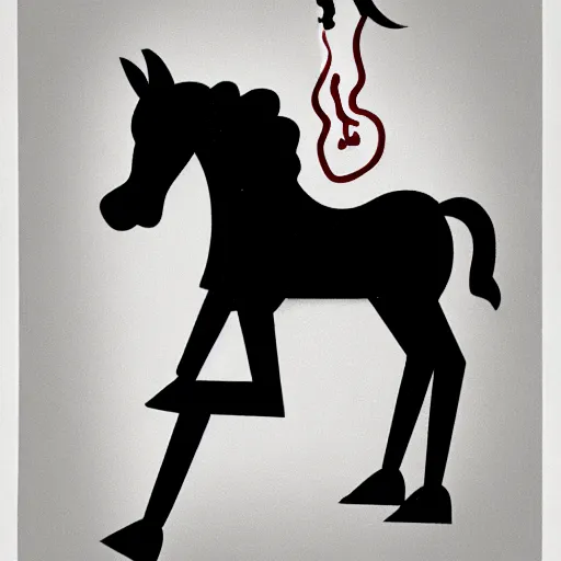 Image similar to an antropomorphic horse wearing a suit smoking a cigar