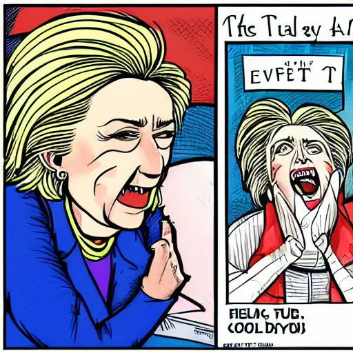 Prompt: Hillary Clinton in Jail, crying. illustration concept art in the style of Arthur Adams