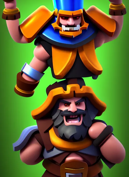 Image similar to Ram Humanoid warrior in the style of Clash Royale, trending on artstation
